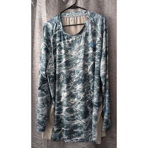 Mossy Oak Fishing Elements Aqua Blue Camo Mens‎ 2xl
